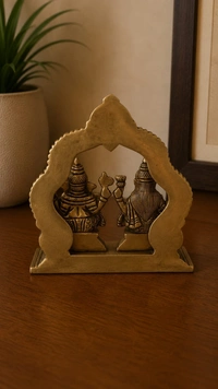GS Decors Brass Lakshmi Ganesha 4.5''