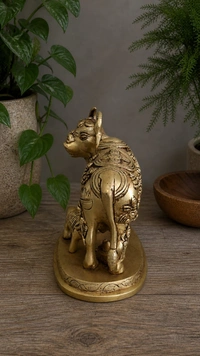 GS Decors Brass Cow And Calf 5''