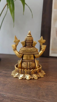GS Decors Brass Lotus Ganesha 5.5''