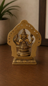 GS Decors Brass Ganesha with Arch 5.5''