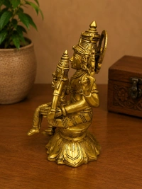GS Decors Brass Vishnu Lakshmi on Lotus Base 10''