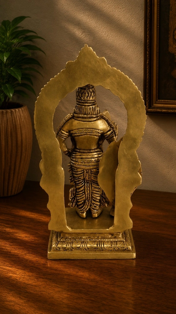 GS Decors Brass Murugan with Thiruvachi 8.5''
