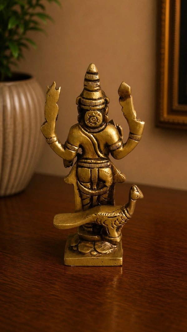 GS Decors Brass Murugan Statue B 5.2''