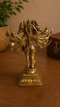 GS Decors Brass Panchamuga Hanuman 10''