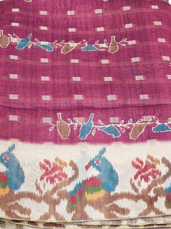 TUSSAR ZARI SILK - Plum