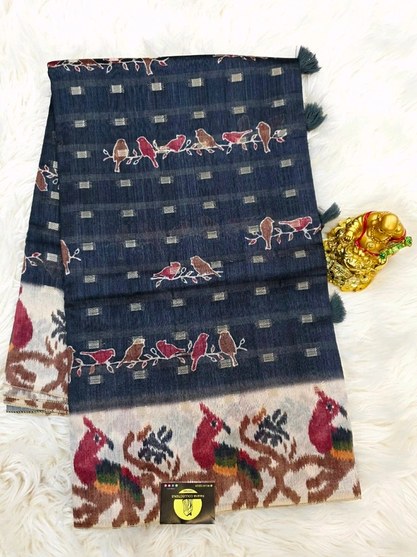 TUSSAR ZARI SILK - Dove Gray