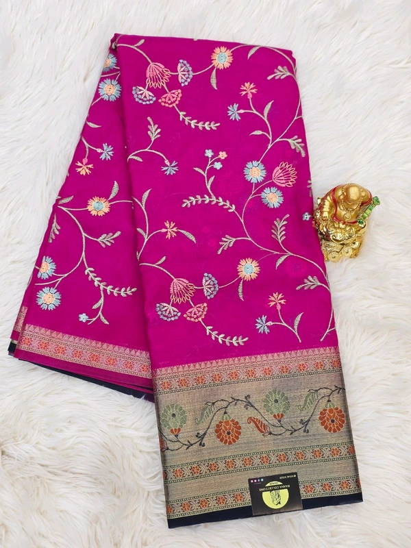 BANARAS EMBROID JALL - Magenta / Fuchsia