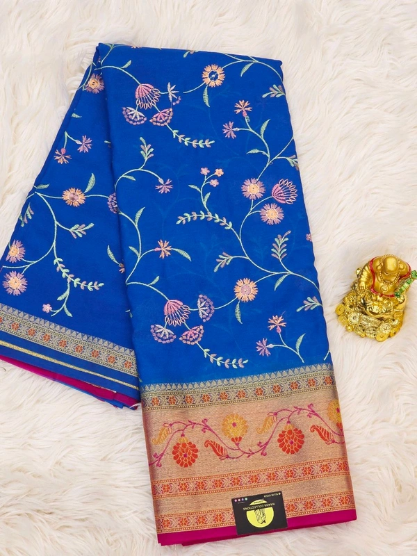 BANARAS EMBROID JALL - Blue