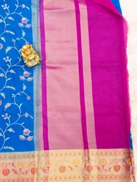 BANARAS EMBROID JALL - Blue