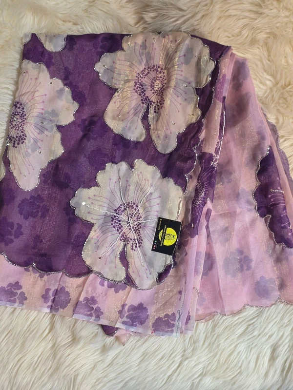 GLASS TISSUE FLORAL - Mauve