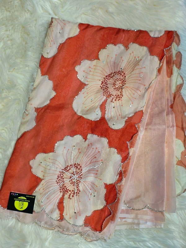 GLASS TISSUE FLORAL - Orange Roughy