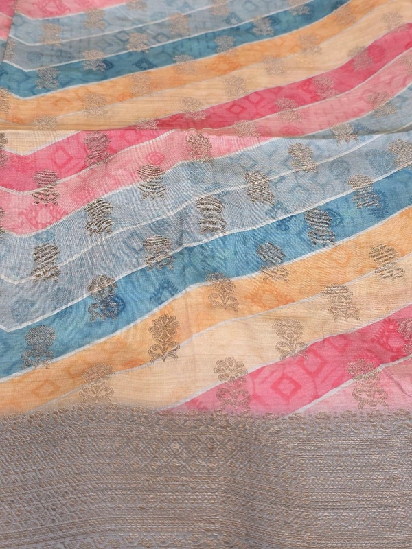 BAMBOO SILK ANTIQUE ZARI - Gray