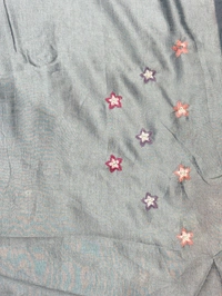 GEORGETTE FLORAL EMBROID - GREY