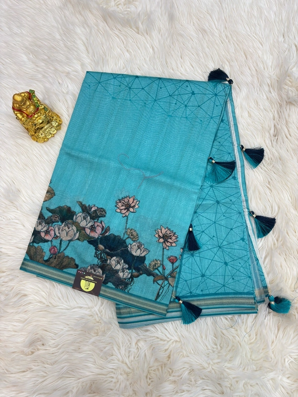 TUSSAR SILK - SKY BLUE