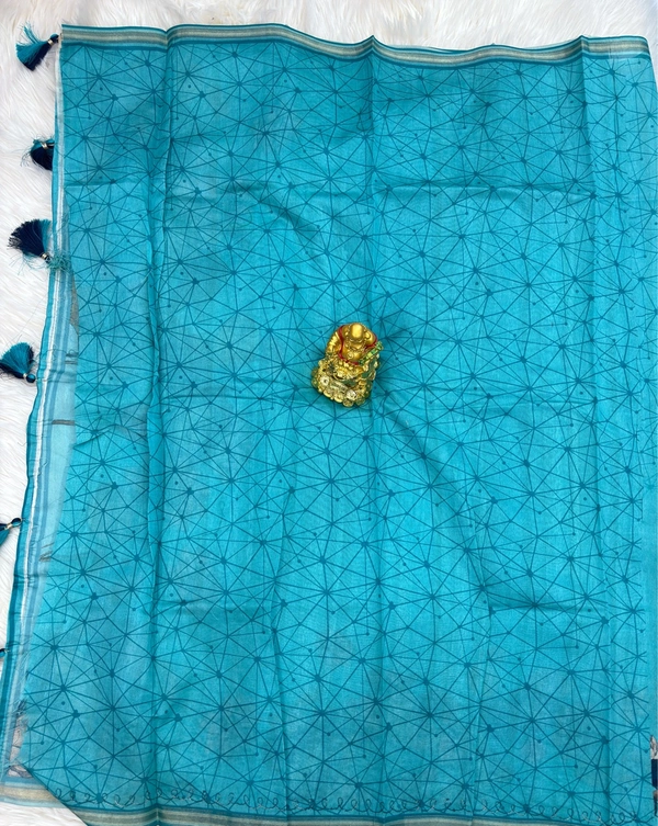 TUSSAR SILK - SKY BLUE
