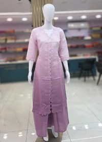 Pure Raw Silk CO-ORD - M, Blue Chalk