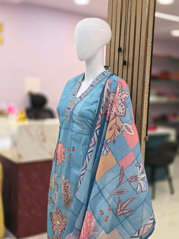 JAIPUR COTTON KURTI - M, Dodger Blue