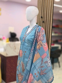 JAIPUR COTTON KURTI - L, Dodger Blue