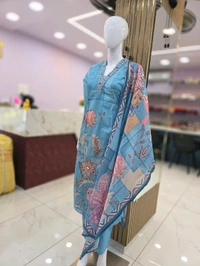 JAIPUR COTTON KURTI - XL, Dodger Blue