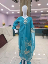 RAW SILK DESIGNER KURTI - M