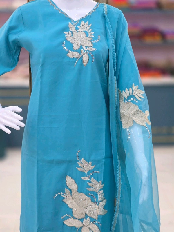 RAW SILK DESIGNER KURTI - XXL