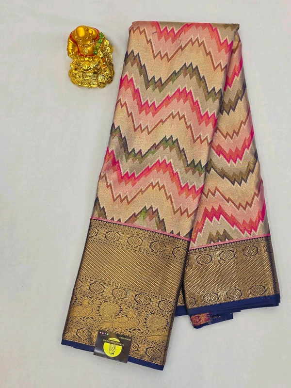 DHARMAVARAM PATTU - PINK & ROYAL BLUE