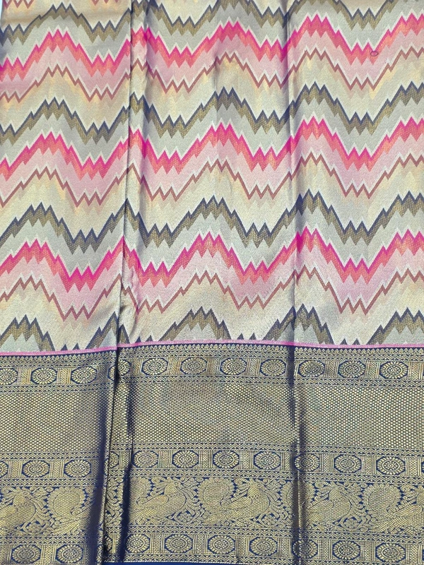 DHARMAVARAM PATTU - PINK & ROYAL BLUE