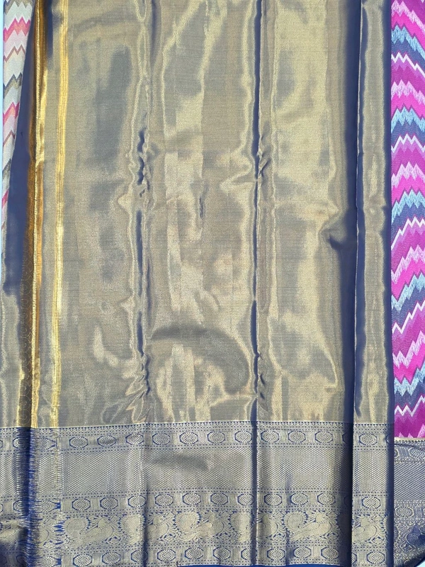 DHARMAVARAM PATTU - PINK & ROYAL BLUE