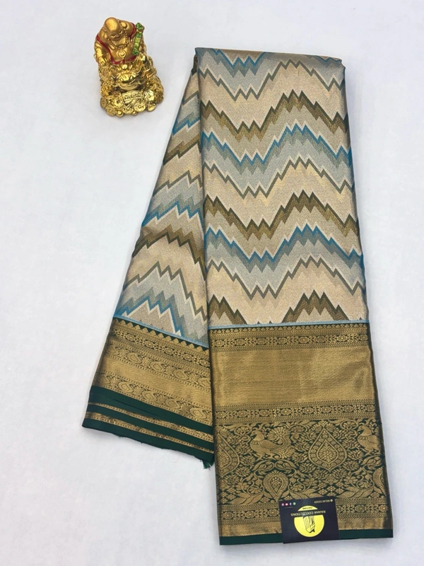 DHARMAVARAM PATTU - SKY BLUE & GREEN
