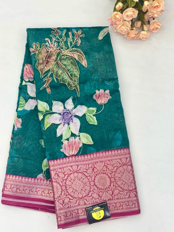CHANDERI KORA - TEAL GREEN