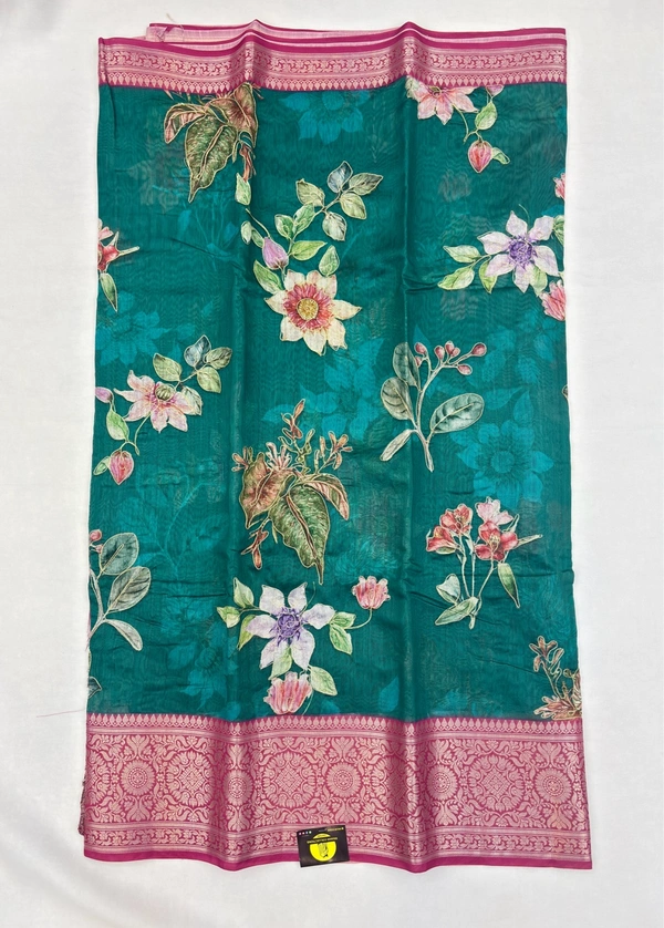 CHANDERI KORA - TEAL GREEN