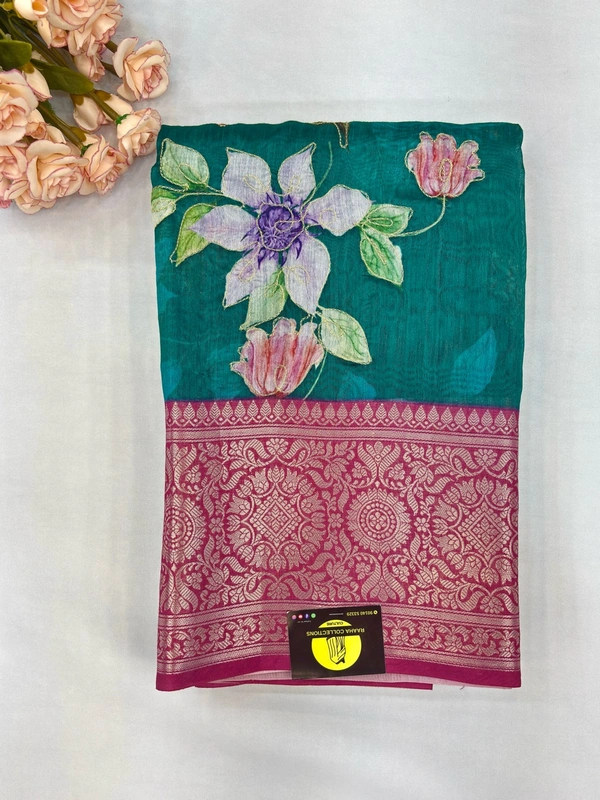 CHANDERI KORA - TEAL GREEN