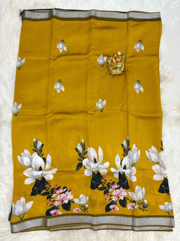 Mangalagiri Digital Print - mustart yellow