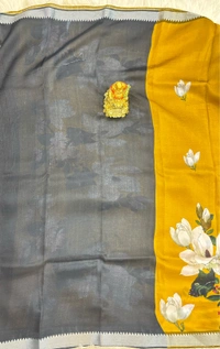 Mangalagiri Digital Print - mustart yellow