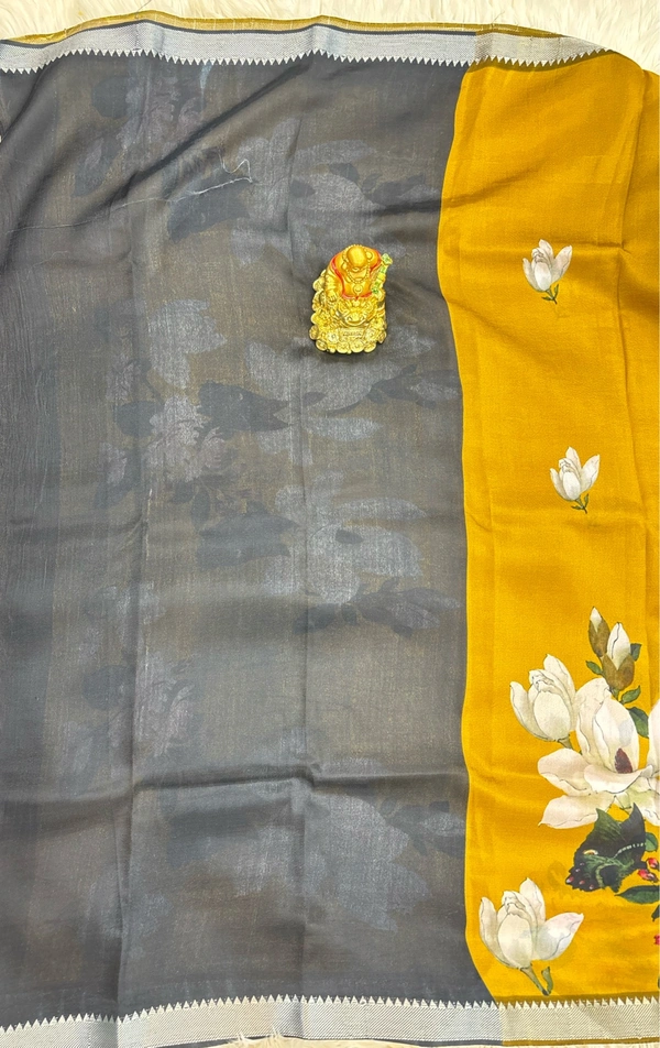 Mangalagiri Digital Print - mustart yellow