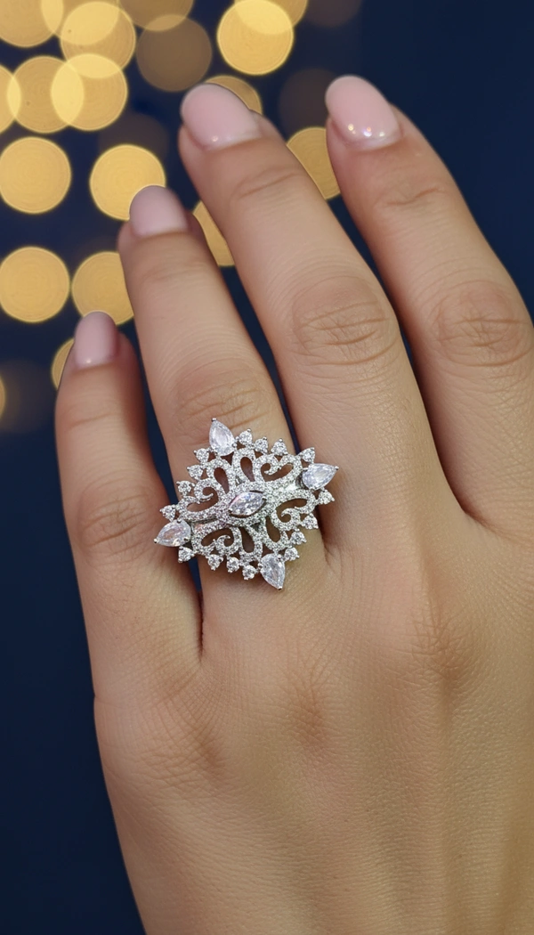 BH0674 : Women's Stylish Finger Rings Collection | Adjustable, Stone Studded, Designer, Party Wear & Daily Wear Rings - Free Size