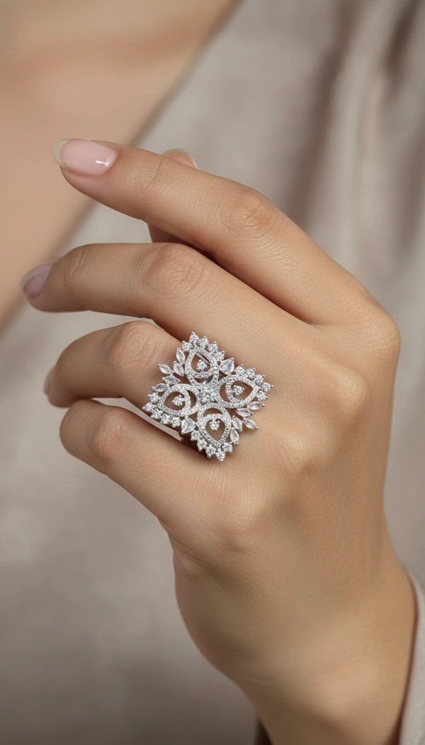 BH0691 : Women's Stylish Finger Rings Collection | Adjustable, Stone Studded, Designer, Party Wear & Daily Wear Rings - Free Size