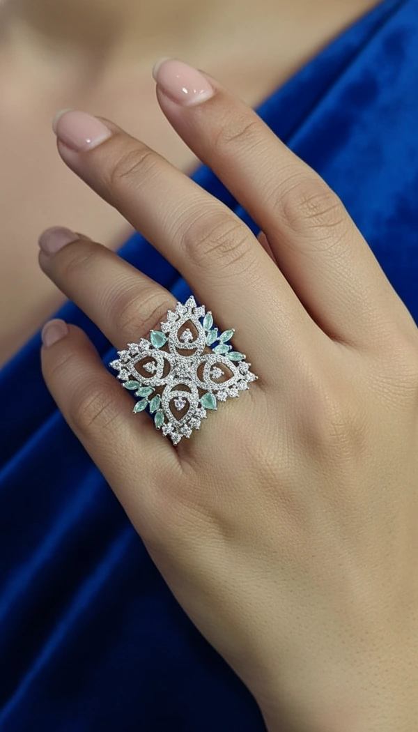 BH0692 : Women's Stylish Finger Rings Collection | Adjustable, Stone Studded, Designer, Party Wear & Daily Wear Rings - Free Size