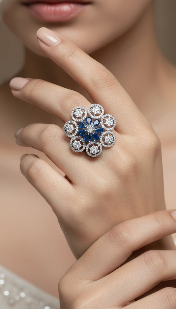 BH0699 : Women's Stylish Finger Rings Collection | Adjustable, Stone Studded, Designer, Party Wear & Daily Wear Rings - Free Size