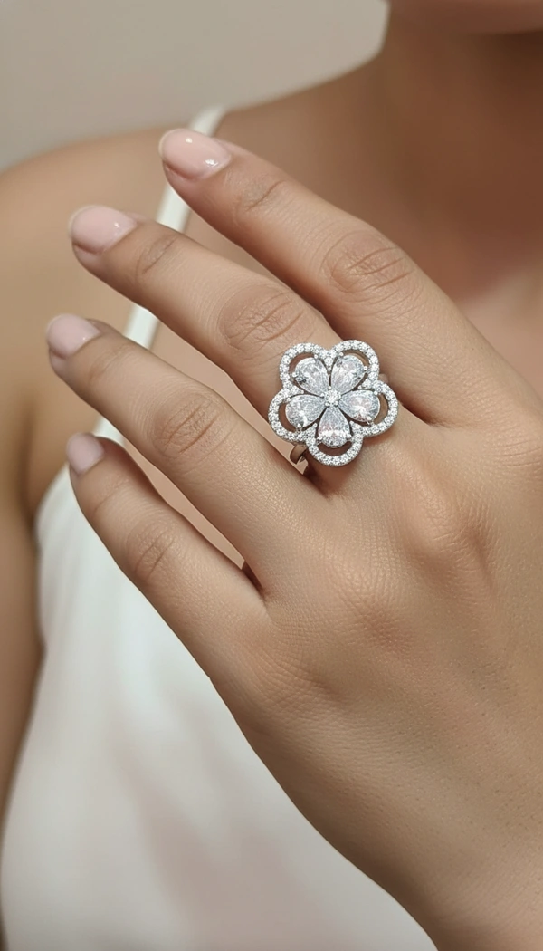BH0713 : Women's Stylish Finger Rings Collection | Adjustable, Stone Studded, Designer, Party Wear & Daily Wear Rings - Free Size