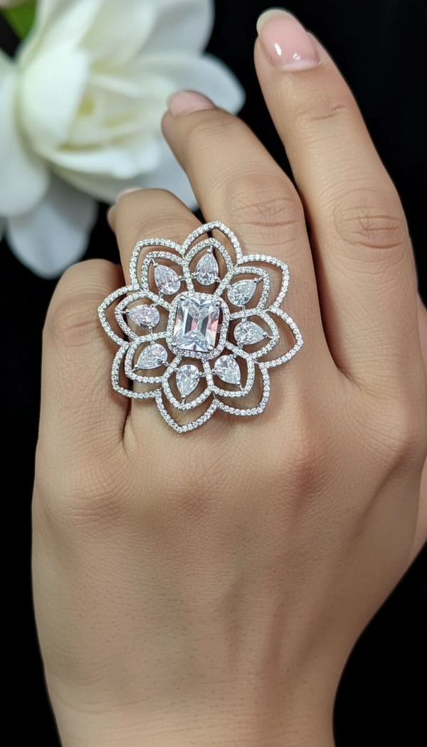 BH0720 : Women's Stylish Finger Rings Collection | Adjustable, Stone Studded, Designer, Party Wear & Daily Wear Rings - Free Size