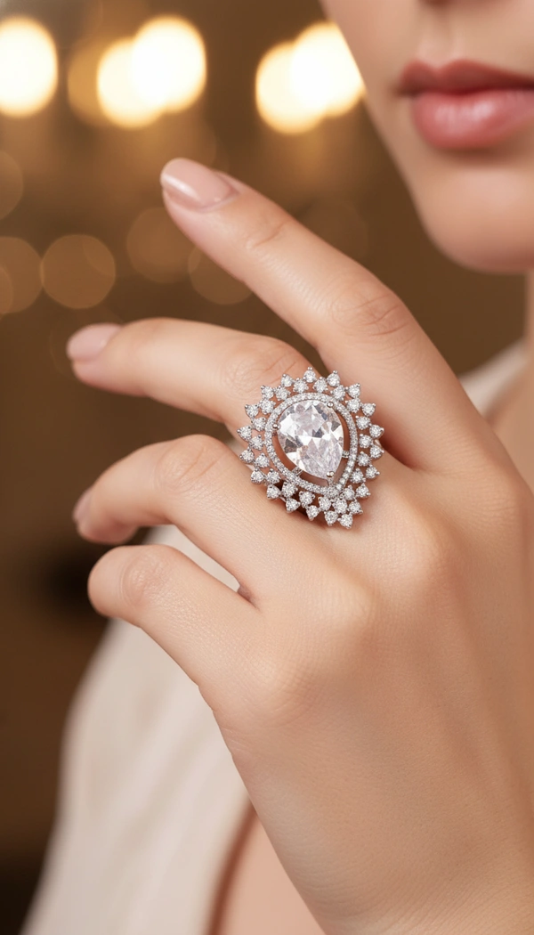 BH0644 : Women's Stylish Finger Rings Collection | Adjustable, Stone Studded, Designer, Party Wear & Daily Wear Rings - Free Size