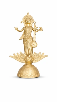 BH0339 : Handcrafted Dokra Art Goddess Saraswati on Swan – Traditional Brass Tribal Sculpture