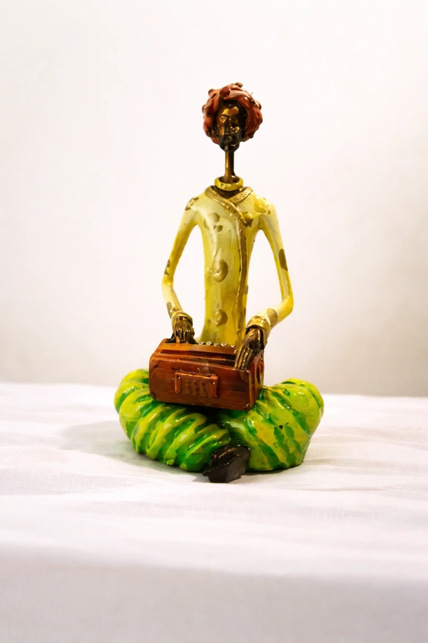 BH0018 : Elegant Poly Resin Stone Finish Artifact for Gifting & Decoration | Rajasthani Art - 5.8 X 7 X 12.5 cm