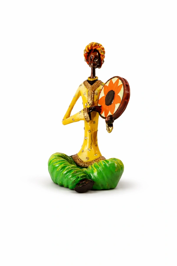 BH0021 : Elegant Poly Resin Stone Finish Artifact for Gifting & Decoration | Rajasthani Art - 5.6 X 8 X 12.5 cm