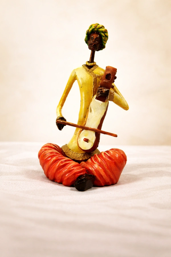 BH0022 : Elegant Poly Resin Stone Finish Artifact for Gifting & Decoration | Rajasthani Art - 6.6 X 7.3 X 12.2 cm