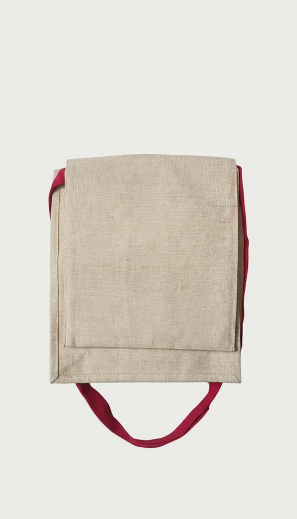 BH209 : Handcrafted Jute Cotton Side Bag with Flap | Eco-Friendly Sling Bag | Ethnic Handmade Shoulder Bag | Sustainable Daily Use Bag