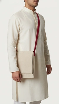 BH209 : Handcrafted Jute Cotton Side Bag with Flap | Eco-Friendly Sling Bag | Ethnic Handmade Shoulder Bag | Sustainable Daily Use Bag