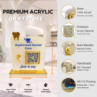 1 QR NFC Enabled Tooth Cut-Out Custom Shape Standee | Dental Clinic Counter