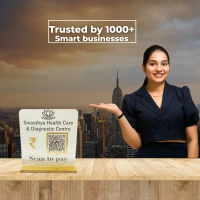 1 QR NFC Enabled Countertop Standee for Shops, Cafes, Clinics & Offices